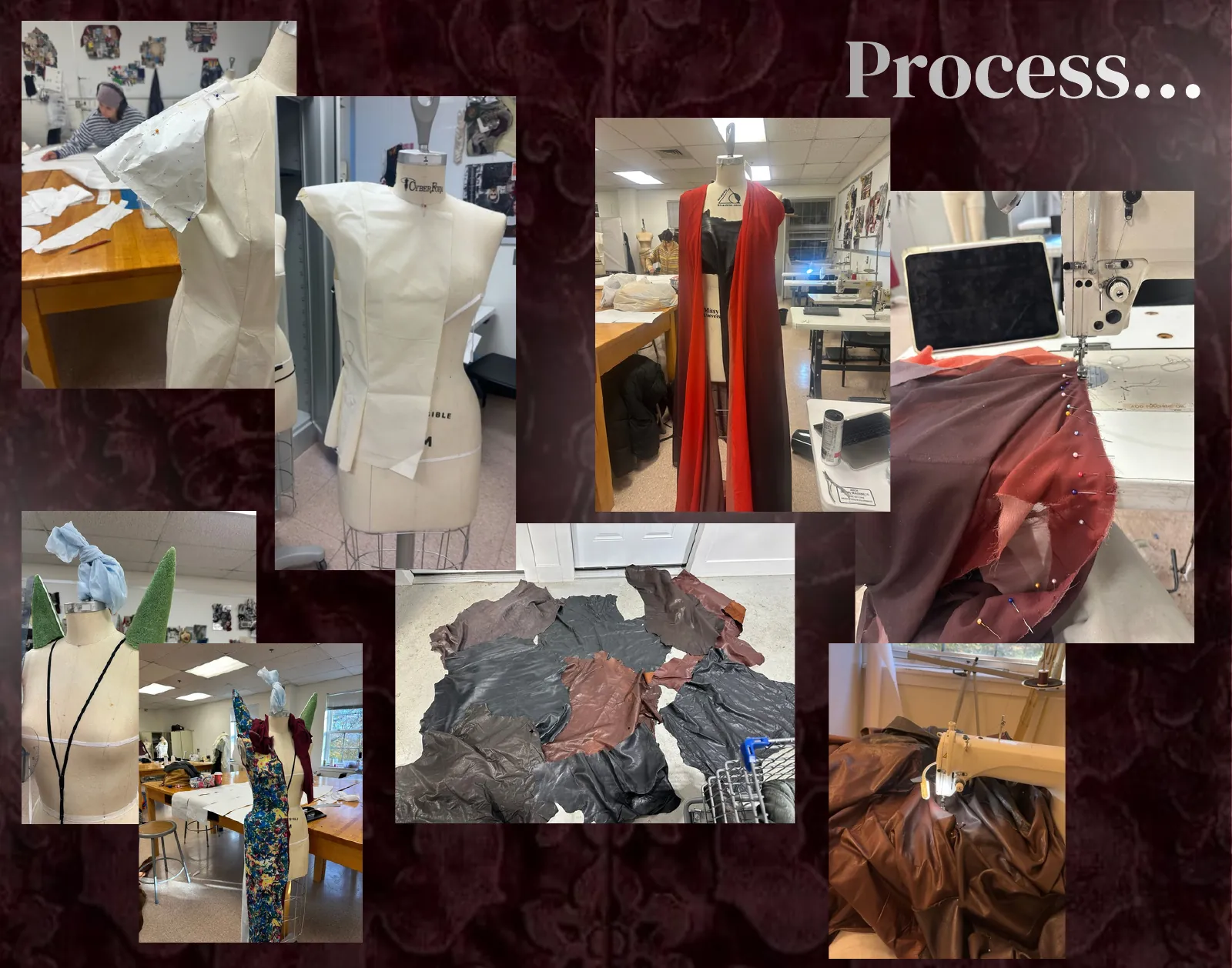 Process photographs from the studio