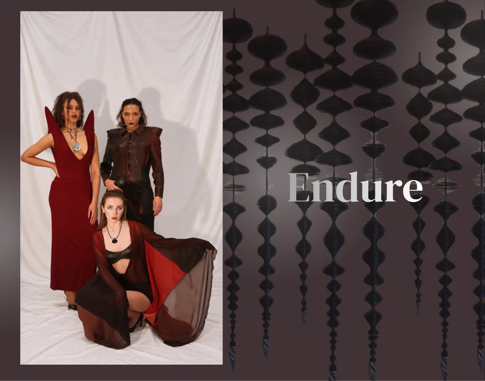 Models wearing the finished collection