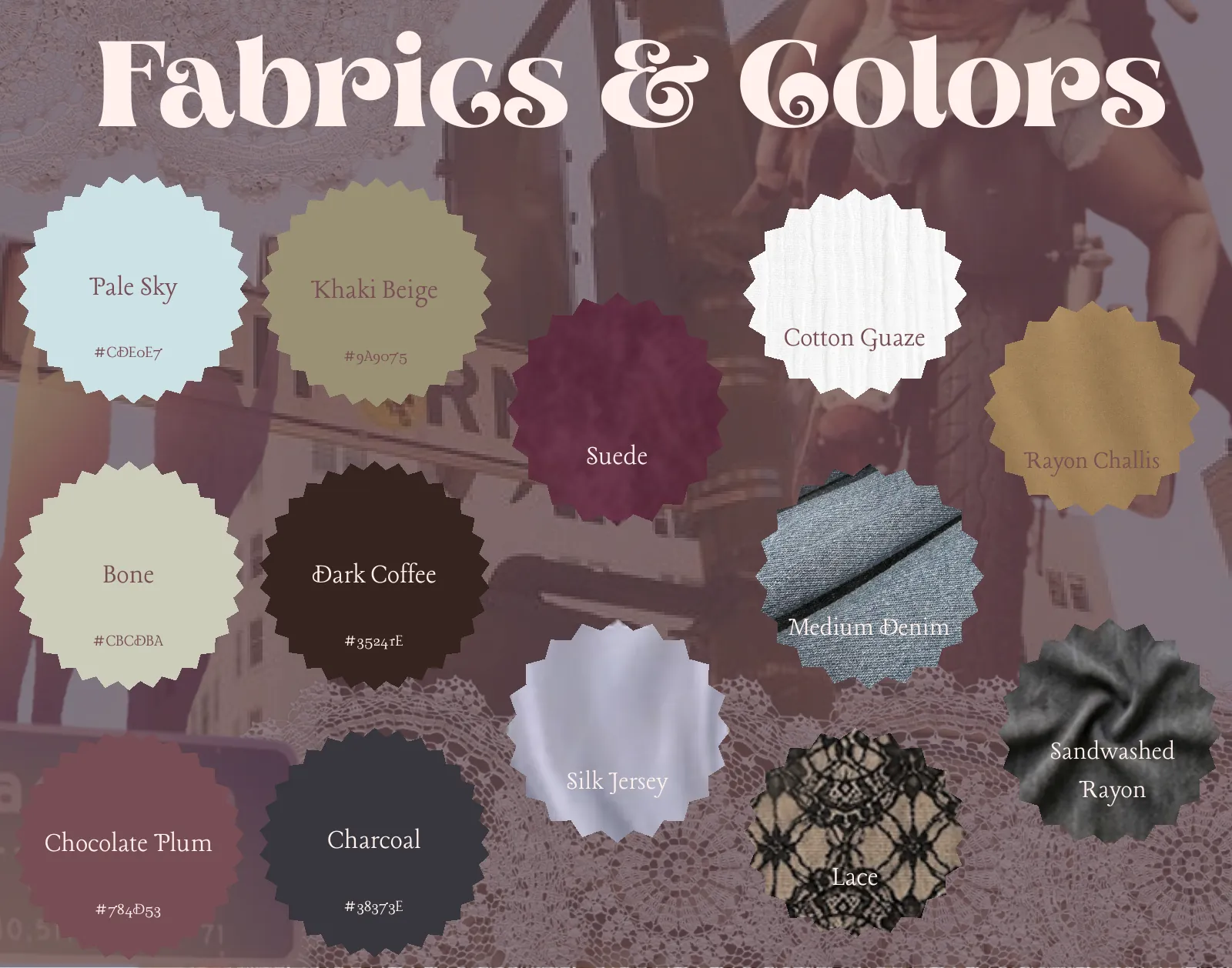 Fabrics and colour palette