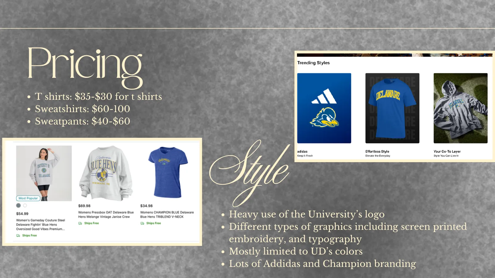 Pricing and style research